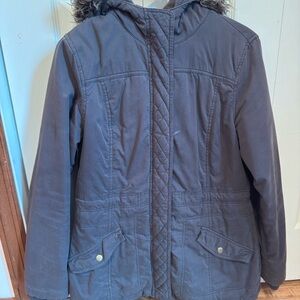 Gray Hooded Winter Jacket